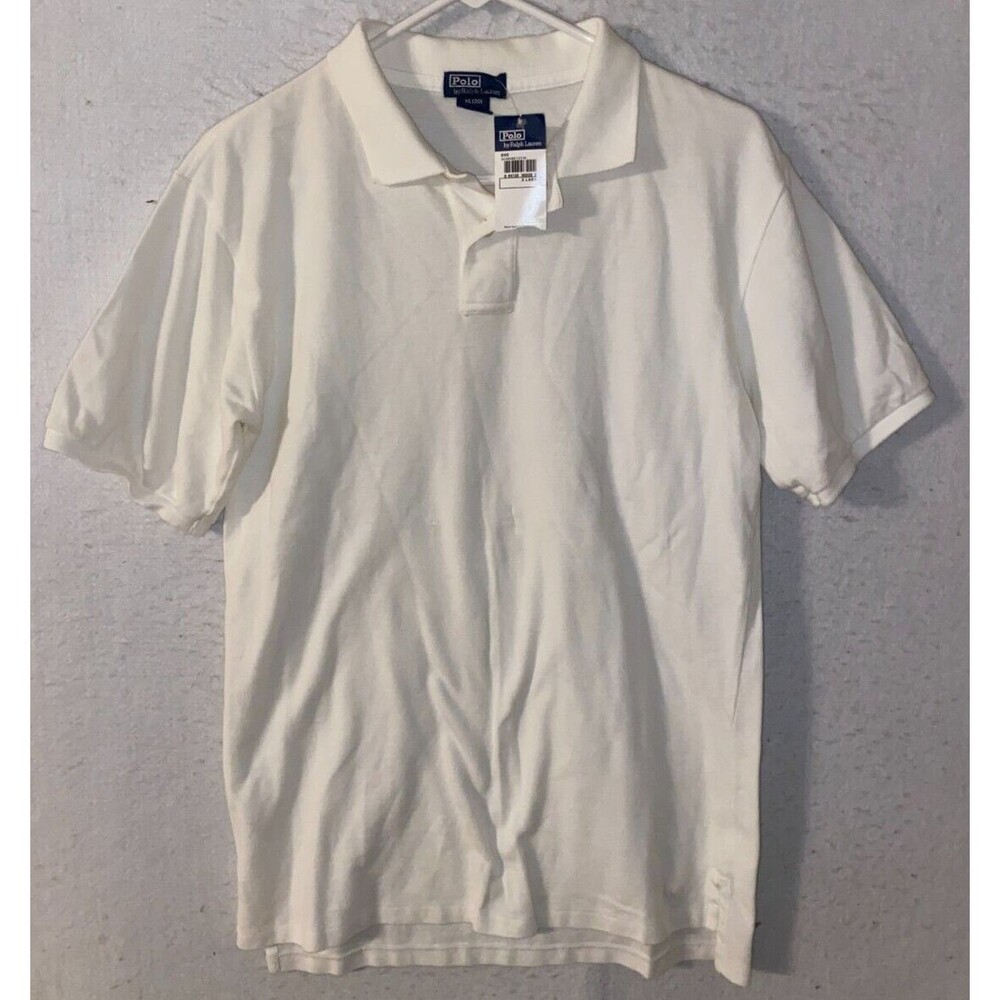 Polo Ralph Lauren Shirt Boys XL (20) OFF WHITE Short Sleeve Button Up Collared